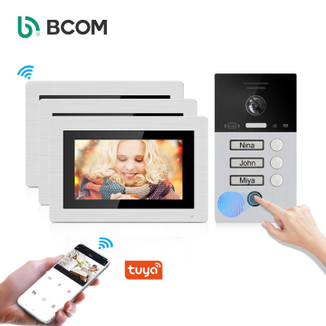 Bcom 3 units portable night vision wired videophone interphone system building visible intercom